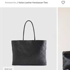 Quince Black Woven Shoulder Tote
